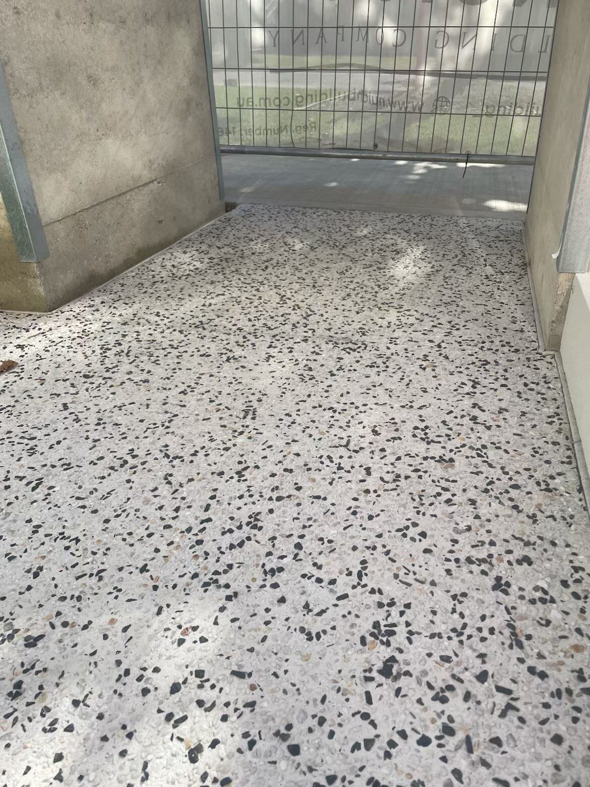 Carport exposed aggregate slab