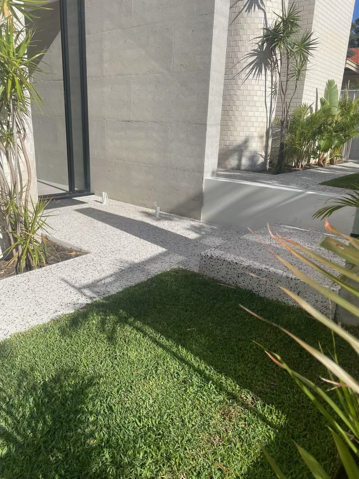 Modern exposed aggregate path