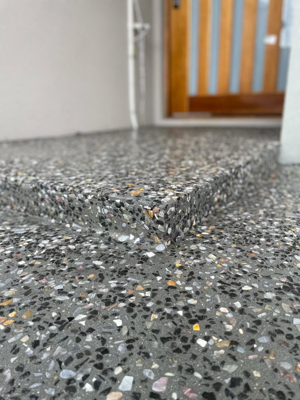 Exposed aggregate step detail